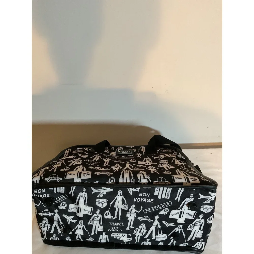 Sherpa Pet Carrier Travel the World Graphic Print Black‎ White Soft Sided Bag
